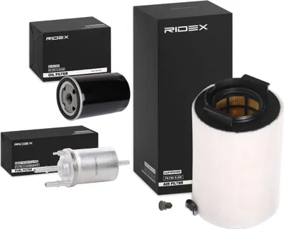 Produktbild von RIDEX Filterset Inspektionspaket Filtersatz für VW GOLF VI (5K1) Golf V Schrägheck (1K1) TOURAN (1T1, 1T2) GOLF PLUS (5M1, 521) für AUDI A3 Sportback