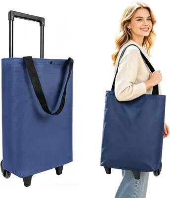 Produktbild von Einkaufstrolley mit Treppensteiger, klappbar, 30 l, blau, für Einkäufe