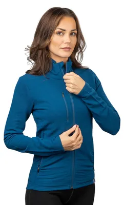 Produktbild von ALPIN LOACKER Merino Jacke Damen 270 g/m² I Wolle Fleecejacke atmungsaktiv I Wolljacke für Outdoor und Freizeit, Blau XL