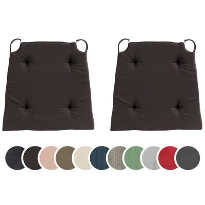Produktbild von sleepling - 2er Set Stuhlkissen, für Indoor und Outdoor, 100% Baumwolle, 42 x 40 cm, kastanie