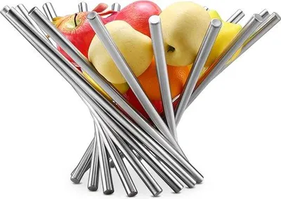 Produktbild von Edelstahl Fruchtschale silber aufklappbar für Küche und Camping
