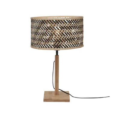 Produktbild von Tischlampe Java rechteckig 32x18 Natur/Schwarz