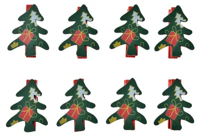 Immagine prodotto di Pioli decorativi Clayre & Eef 3x1x4 cm Alberi di Natale in legno verde