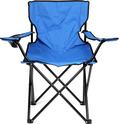 Produktbild von Campingstuhl Klappstuhl Anglersessel Outdoor-Stuhl mit Armlehnen bis 120 kg belastbar Blau