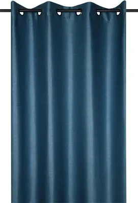Produktbild von STOF | Gardine - 140x260 cm - Marineblau - Eleganter Look - Praktische Ösenmontage