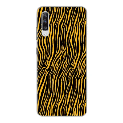 Produktbild von MuchoWow® Handyhülle Schutzhülle Hülle für Samsung Galaxy A70 Tigerdruck - Schwarz - Orange Silikon Softcase Handy Hülle - Schutzhaube
