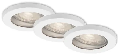 Image de Lampe LED encastrée BRILONER LEUCHTEN KOWALI, 5 W, 400 lm, IP65, blanc, métal-plastique, incl., 3x GU10, 3er Set, Ø 8,5 cm