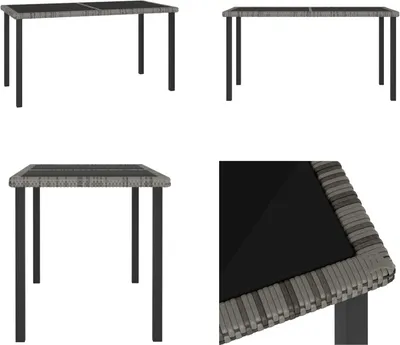 Image de vidaXL Table de jardin Gris 140x70x73 cm Poly Rotin - Table de jardin - Tables - Tables