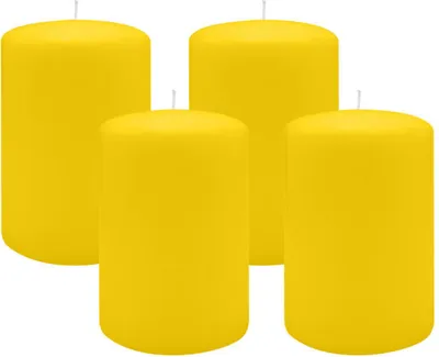 Produktbild von 4er Set Adventskranzkerzen Zitrone Gelb Ø 100 x 150 mm
