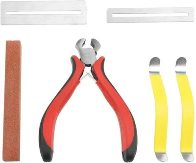 Imagen del producto de Kit de pulido para guitarras, fabricado en acero inoxidable, de 6 piezas