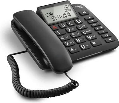 Image de Gigaset DL380 Black Téléphone de bureau analogique avec mains libres et grosses touches