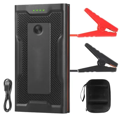 Zdjęcie produktu dla Powerbank do rozruchu samochodu – urządzenie do rozruchu samochodowego 1000 A – do silników o pojemności do 5,0 l benzynowych/3,0 l wysokoprężnych – latarka LED – szybkie ładowanie – funkcje zabezpieczające – z kablami rozruchowymi