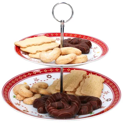 Produktbild von Etagere Weihnachtstraum 2-stöckig Porzellan