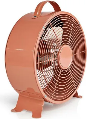 A retro-style desk fan.