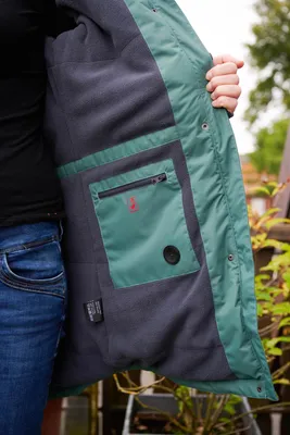 Immagine prodotto di Owney Comoda donna giacca invernale verde pino XS resistente alle intemperie proprietari di cani calda giacca da trekking traspirante giacca lunga con tasche e riflettore