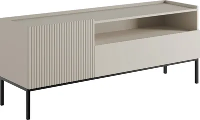 Produktbild von MIRJAN24 TV-Lowboard Como 150 1D1SZ, TV-Tisch mit Drehtür und Schublade, Stilvoll Wohnzimmer RTV-Schrank (Farbe: Cashmere)