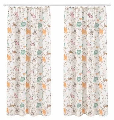 Produktbild von Heimtexland Kinder Vorhang Kindergardine Safari Leinen Optik halbtransparent Deko Gardine Kinderzimmer  Kräuselband Typ930 Bandschal HxB 225x140 cm
