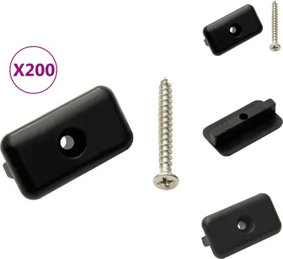 Produktbild von vidaXL Terrassenclips mit Schrauben 200 Stk. Kunststoff Edelstahl 304 -  Fußböden & Teppichböden