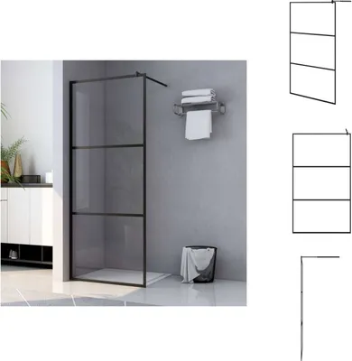 Obrázok produktu pre vidaXL Sprchová zástena pre sprchovací kút ESG z číreho skla čierna 115x195 cm - Sprchové zásteny