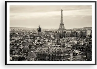Produktbild von Gerahmtes Poster - Schwarzer Rahmen - Paris Stadt Zuhause - 100x70 cm - Wand Bild - Wanddeko - Wandbilder - Kunstposter - Wandposter - Bilderrahmen - Bilder - Kunstdruck - Wandbild - P2BAA100x70-3615