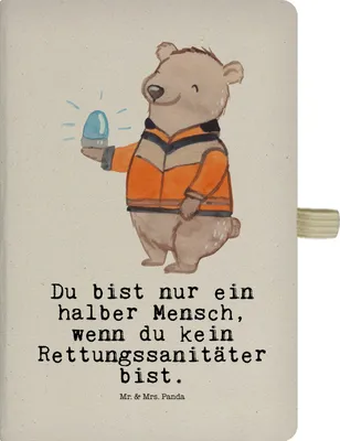 Produktbild von Mr. & Mrs. Panda Notizheft Rettungssanitäter Herz - Transparent - Geschenk, Kladde, Adressbuch, Tagebuch, Skizzenbuch, A5 Notizbuch Kariert
