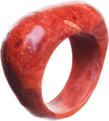 Produktbild von Ring aus Koralle Schaumkoralle rot massiv glatt Korallenring Fingerring