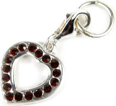 Produktbild von Minott Charms Anhänger Herz mit Kristallen pink 925/-Silber CMM065
