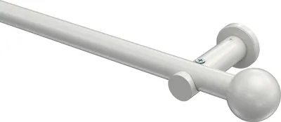 Produktbild von Interdeco Gardinenstange / Vorhangstange Weiß, Typ Platon Luino (Kugel) ohne Ringe, 20 mm Ø 1-läufig, 100 cm
