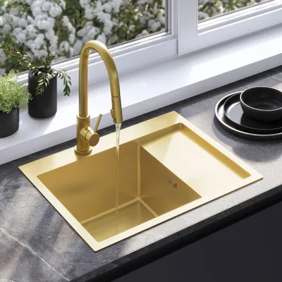 Obrázek produktu pro Kuchyňský Granitový Dřez Rea Fin Brush Gold