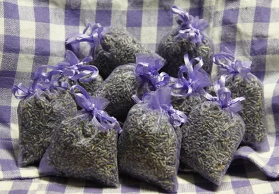 Produktbild von 10 x Lavendelsäckchen mit echtem franz. Lavendel - Insgesamt 100g Lavendelblüten