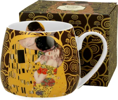 Produktbild von DUO ART GALLERY Fassbecher 430 ml THE KISS BROWN New Bone China Porzellan