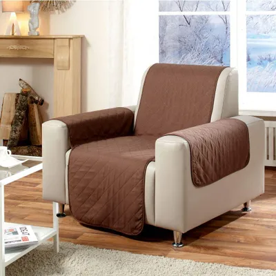 Produktbild von Wohnglück Wende-Schutzdecke Sessel braun-beige