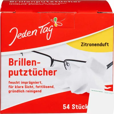 Produktbild von Jeden Tag Brillen-Putztücher (54Stk Packung) + usy Block