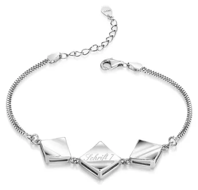 Produktbild von MATERIA by Matthias Damen Armband Silber 925 mit Gravur 16-20cm Venezianerkette längenverstellbar inkl. Box SA-12
