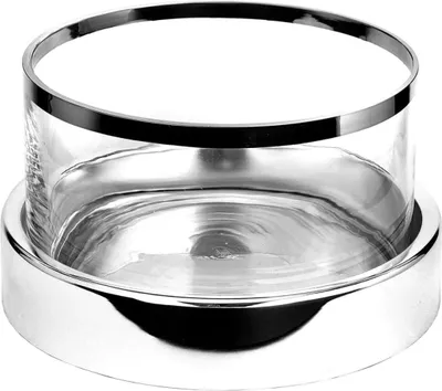 Produktbild von Fink EMPIRE, Windlicht, vernickelt, Glas, Platinumauflage, Eisen, silberfarben, H. 15 cm, D. 25 cm 158424