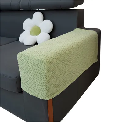 Produktbild von 2 Stück Elastische Armlehnenbezüge für Sofa, Sessel, Couch Armlehnenschoner, Grün