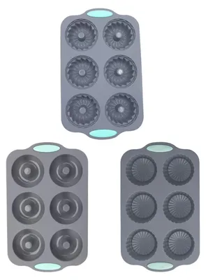 Produktbild von Silikon-Kranzform mit 6 Mulden – Weihnachtsbackform für Cupcakes, Seife, Pralinen – Flexible DIY-Bastelform & Festtagsleckereien
