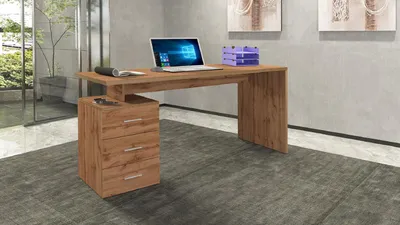 Immagine prodotto di Scrivania 3 Cassetti 160x60x75 cm New Selina Rovere Wotan