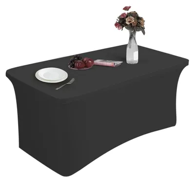 Zdjęcie produktu dla Elastyczny obrus, wymiary 183 x 76 x 76 cm, wykonany z spandexu, przeznaczony do stołów prostokątnych