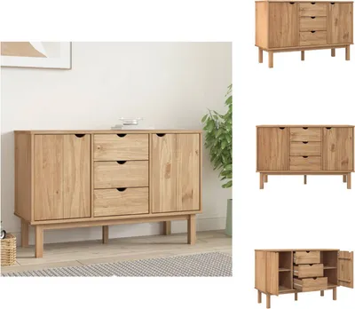 Image de vidaXL Buffet OTTA 113,5x43x73 cm en pin massif - Buffets