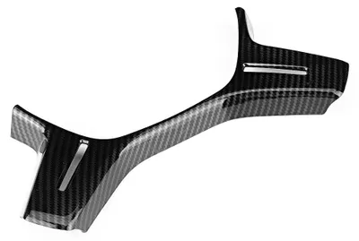 Image de Enjoliveur de volant en ABS brillant, motif fibre de carbone, compatible avec la Mercedes-Benz Classe C W204 (2011-2013)