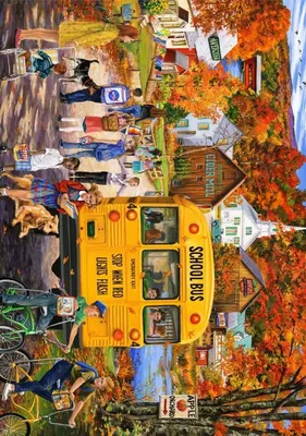 Produktbild von Bluebird Puzzle Legespiel The School Bus - 2000 Teile Puzzlespaß