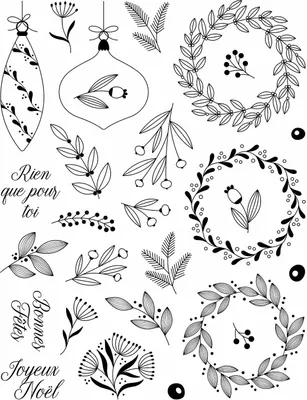 Produktbild von Transparente Stempel - Weihnachtskugeln Und Pflanzen