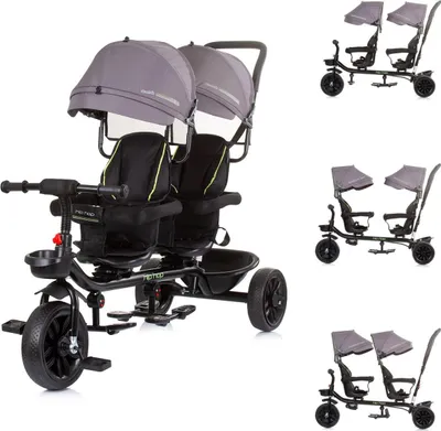 Produktbild von Chipolino Dreirad Tricycle Hip Hop, zwei Kinder, bis 40 kg, Sitze 360° drehbar schwarz