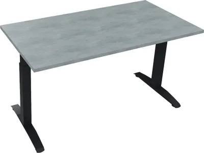 Produktbild von Schreibtisch Kufe Einzels. Quadrat B1400xT700xH650-850 an/Beton hell