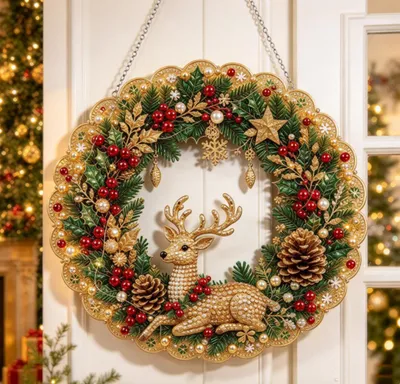 Produktbild von Diamond Painting Weihnachten mit LED,Wanddeko für Weihnachten Beleuchtete,Weihnachtsdeko Wanddeko Weihnachtsbeleuchtung(18)