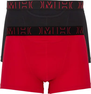Produktbild von HOM Boxerlines #2 boxer briefs HO1 (2-pack), heren boxer kort met horizontale gulp, rood, zwart