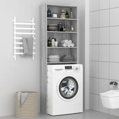 Produktbild von "im Angebot" Waschmaschinenschrank Grau Sonoma 64x24x190 cm - Badezimmerschränke CC21315