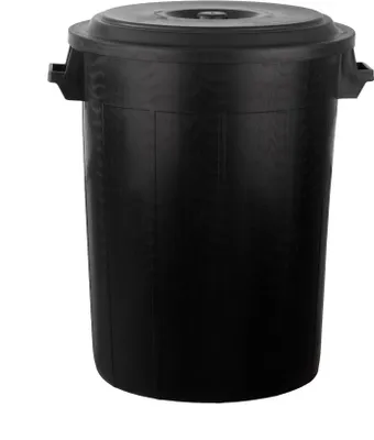 Produktbild von BigDean Universaltonne 100 Liter mit Deckel und 2 Tragegriffen Allzweck Tonne Schwarz