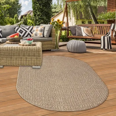 Produktbild von Schicker Outdoorteppich in Sisal-Optik für Balkon, Terrasse und Garten Größe - 60 x 90 cm